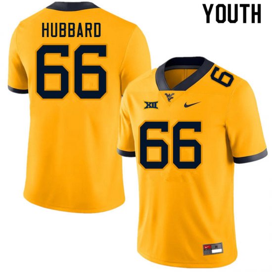 Youth West Virginia Mountaineers NCAA #66 Ja'Quay Hubbard Gold Authentic Nike Stitched College Football Jersey PT15N72AP